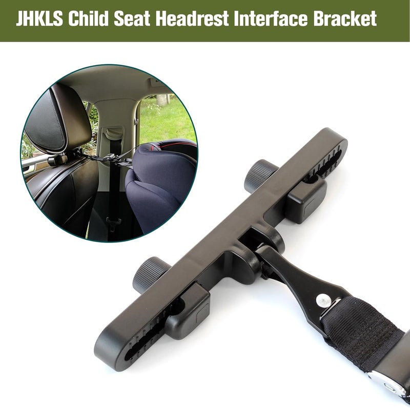 JHKLS Universal Car Headrest Mount Bracket ISOFIX Latch, Car Child Seat Restraint Anchor Mounting Kit for ISOFIX Latch Headrest Bracket 248*29*58mm, Black - Image 2